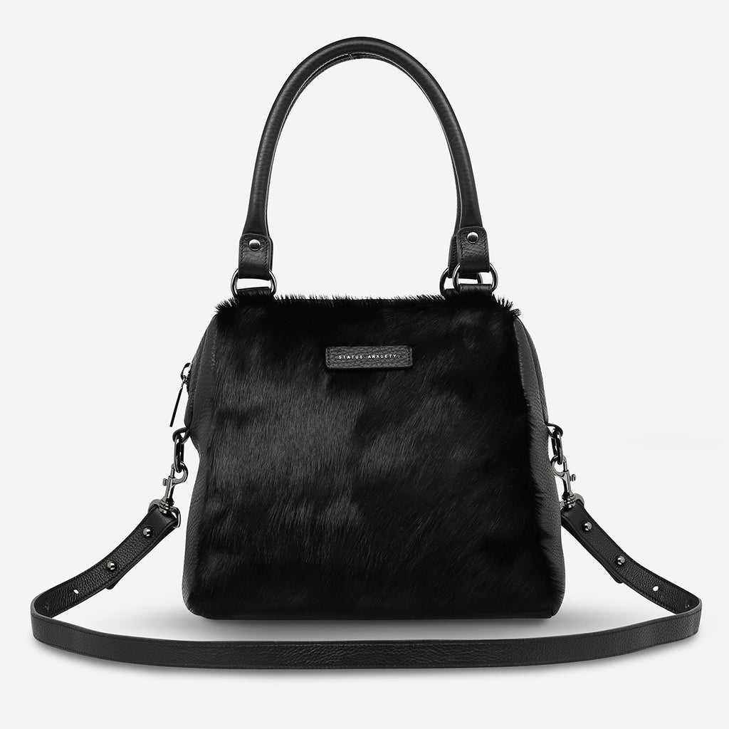 black fur handbag