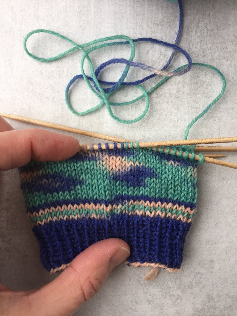 Gauge in important when knitting this self-striping / patterning kinda magic yarn