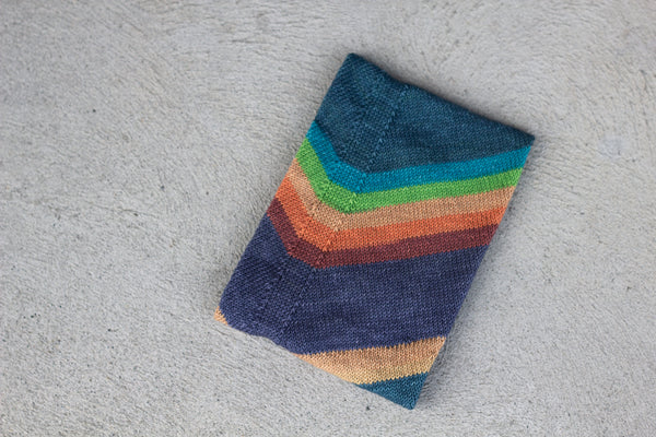 Slanted Stripes cowl in Full Spectrum yarn