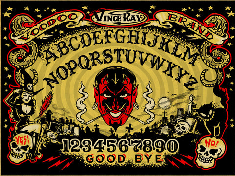 Ouija print on canvas by Vince Ray
