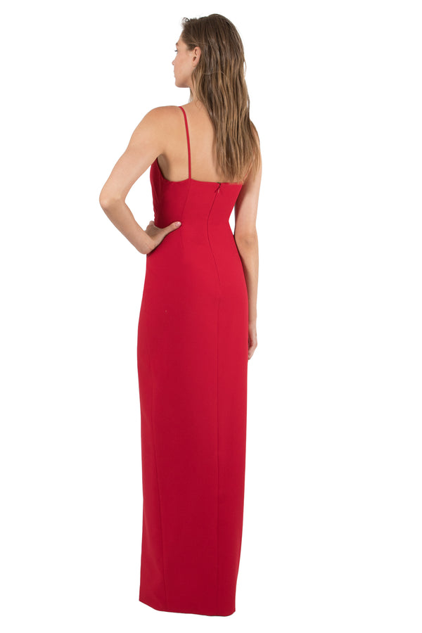 black halo red bowery gown