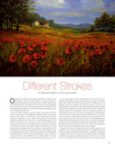 A magazine feature article about artist Chris McMorrow's landscape and cityscape paintings 