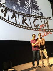 Chris and Marco with the award at the Irish Film Institute, Dublin