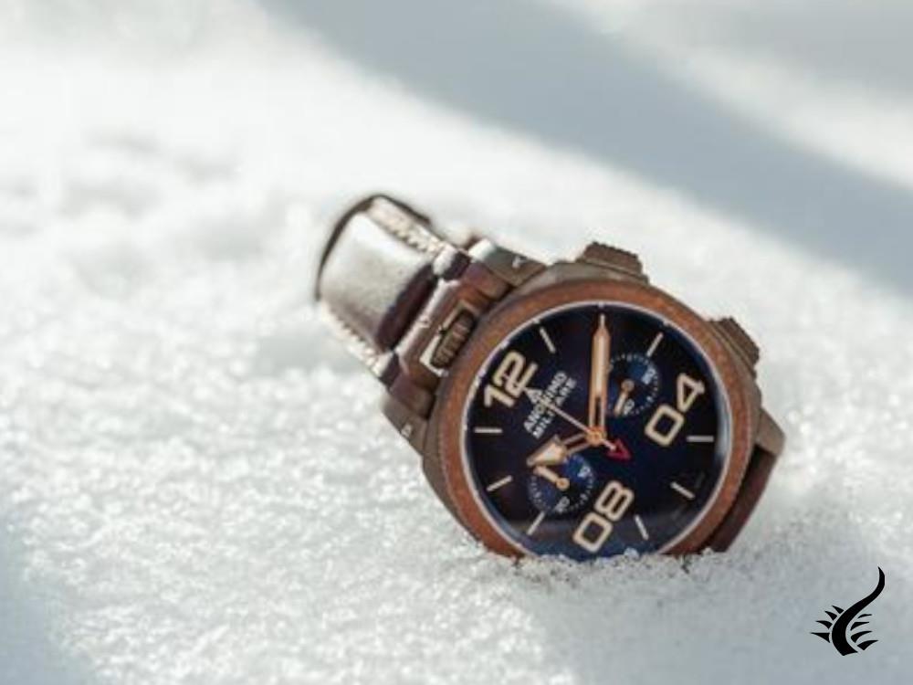 Reloj Automático Anonimo Militare Chrono Oxidized Bronze, Azul, 43,5mm, L.E.