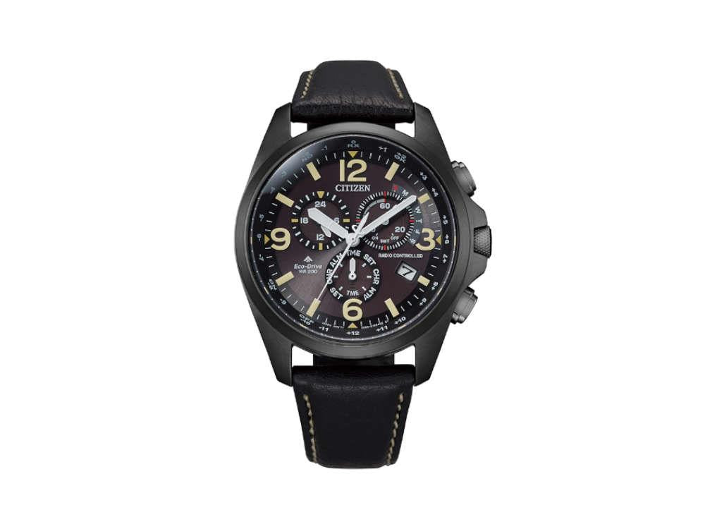 Reloj de Cuarzo Citizen Radio Controlled Crono Pilot, 45,4mm, Negro, CB5925-15E