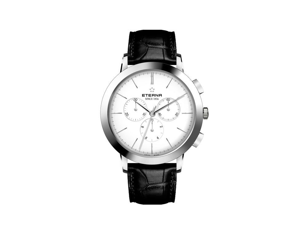 Reloj de Cuarzo Eterna Eternity, Ronda 5040.B, 42mm, Blanco, Cronógrafo