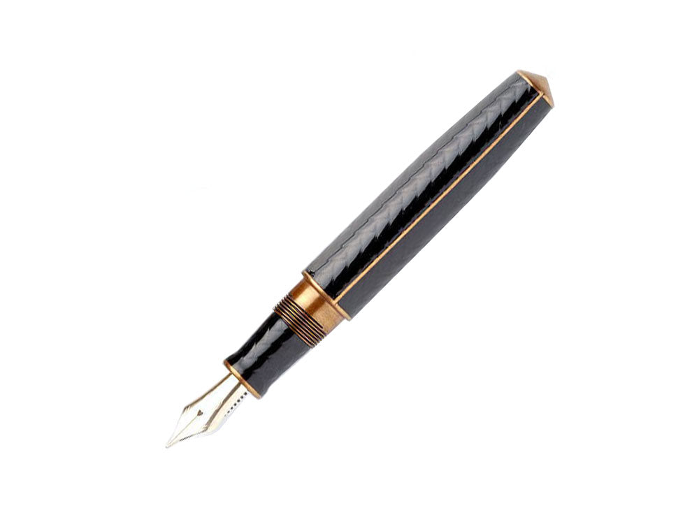 Pluma Estilográfica Nakaya Cigar Makie Ajiro, Negro, Piccolo, Ebonita