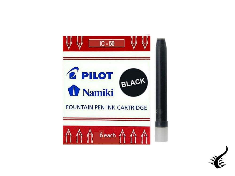 Cartuchos de tinta Namiki, Negro, 6 unidades, IC-50-BLACK