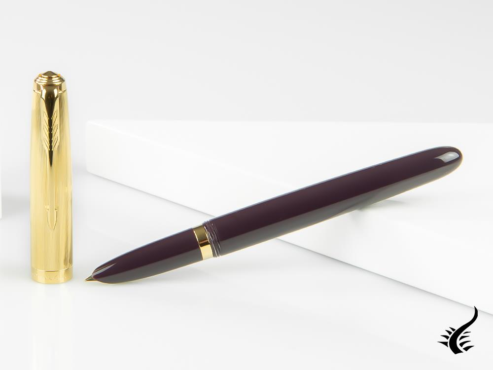 Pluma Estilográfica Parker 51, Resina, Plum, Oro 18 quilates, 2123517