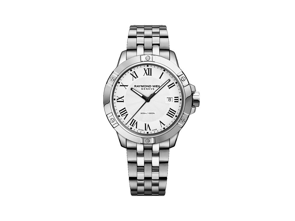 Reloj de Cuarzo Raymond Weil Tango, Blanco, 41mm, Cristal Zafiro, 8160-ST-00300