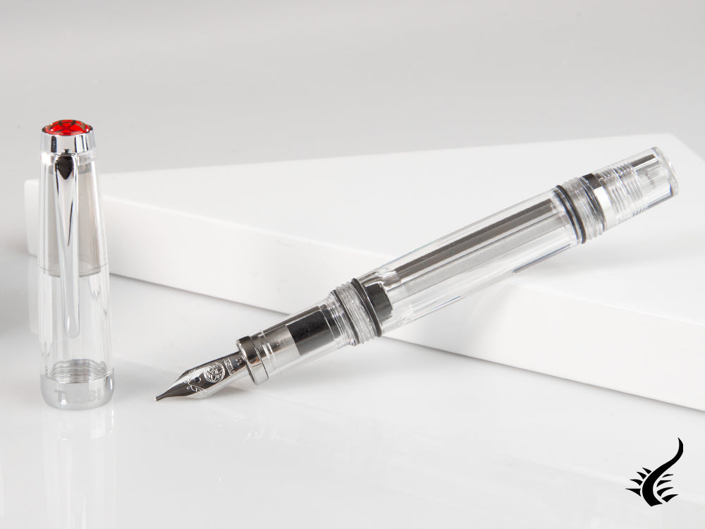 Pluma Estilográfica Twsbi Vac Mini, Resina, Metal, Transparente