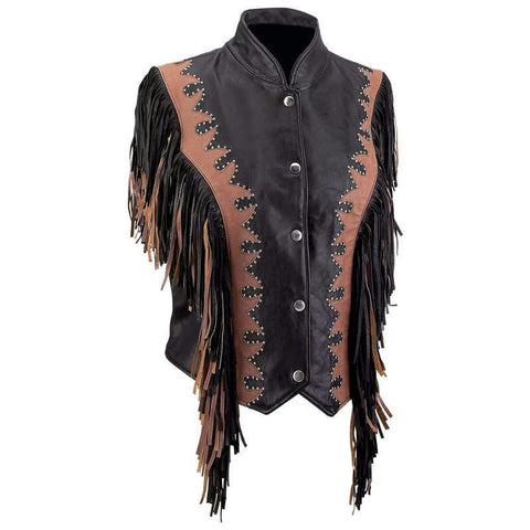 Picture of Diamond Plate Ladies’ Solid Genuine Leather Vest- 2x