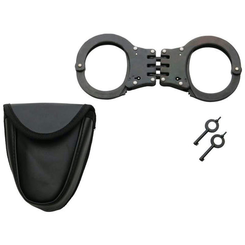 Picture of Maxam Hinged Steel Handcuffs With Pouch
