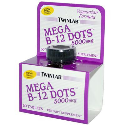 Picture of Twinlab Mega B-12 Dots - 5000 mcg - 60 Tablets