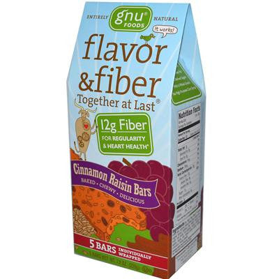 Picture of Gnu Foods Flavor and Fiber Bars Cinnamon Raisin - 5 Bars - Case of 8