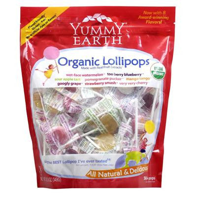 Picture of Yummy Earth Organics - Lollipops - 50 Pops - Assorted Flavors - 12.3 oz