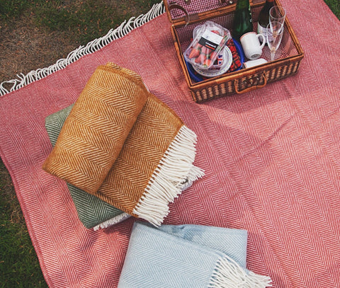 Herringbone Wool Blankets make great picnic throws