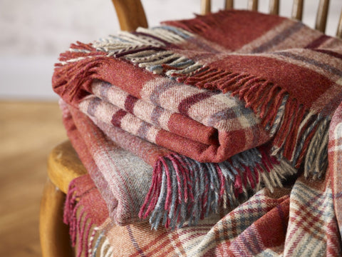 Brick Red Bronte By Moon Blankets and Throws