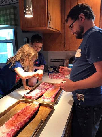 Josh from Buffalo, NY and his kids Henry, Amelia and Nora (not pictured) cook together often
