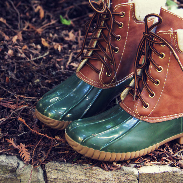 turquoise duck boots