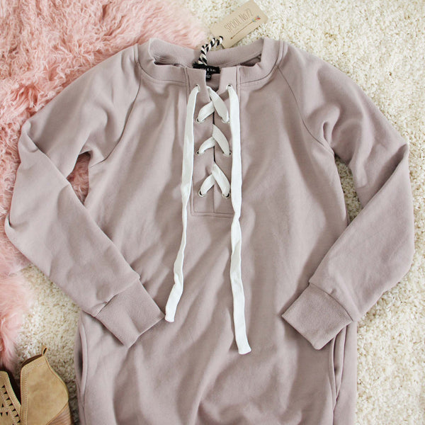 lace up hoodie dress