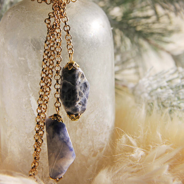 Winter Stone Necklace, Sweet Bohemian Jewelry From Spool No. 72