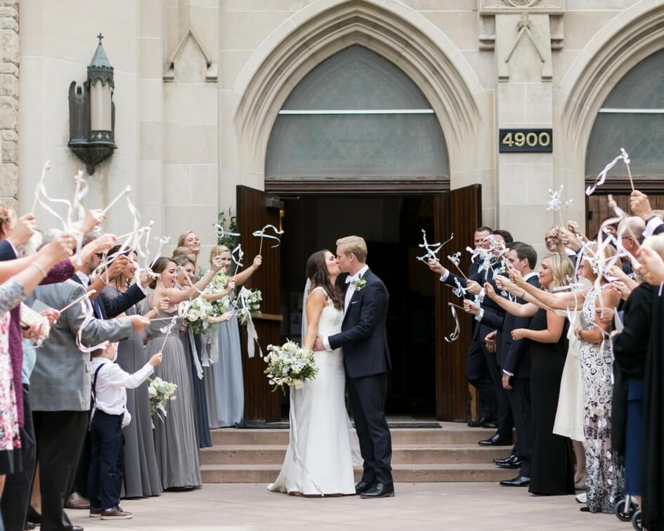 ribbon exit at Denver wedding