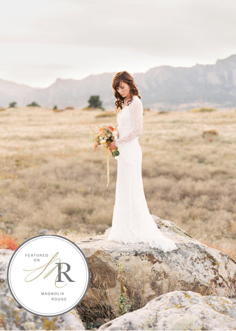 Designer wedding dress featured on Magnolia Rouge