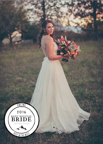 Rocky Mountain Bride feature on designer gown