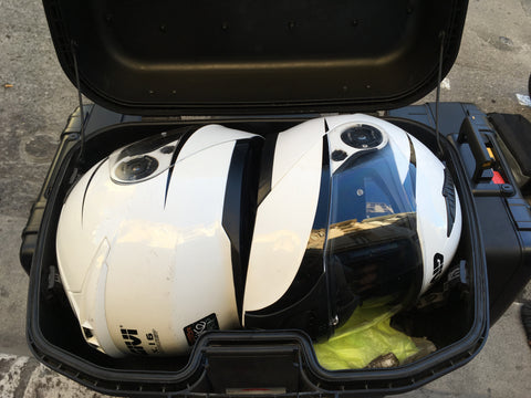 motorcycle rental storage top case give trekker F800 GS