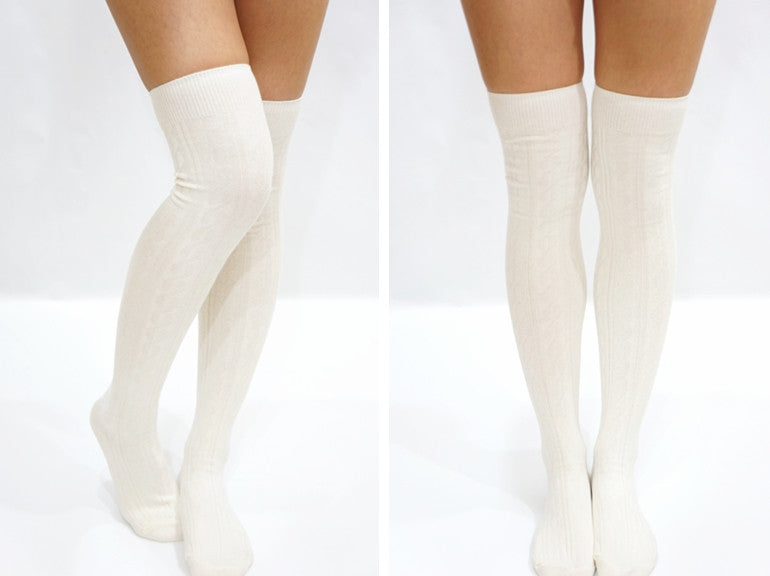 white over the knee socks