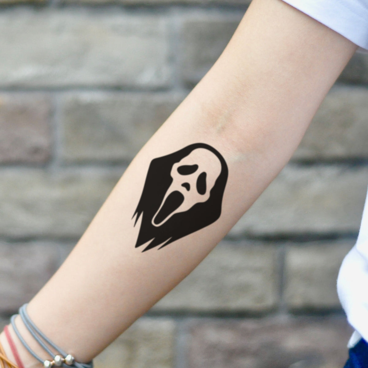 Ghostface Halloween Temporary Tattoo Sticker Ohmytat 