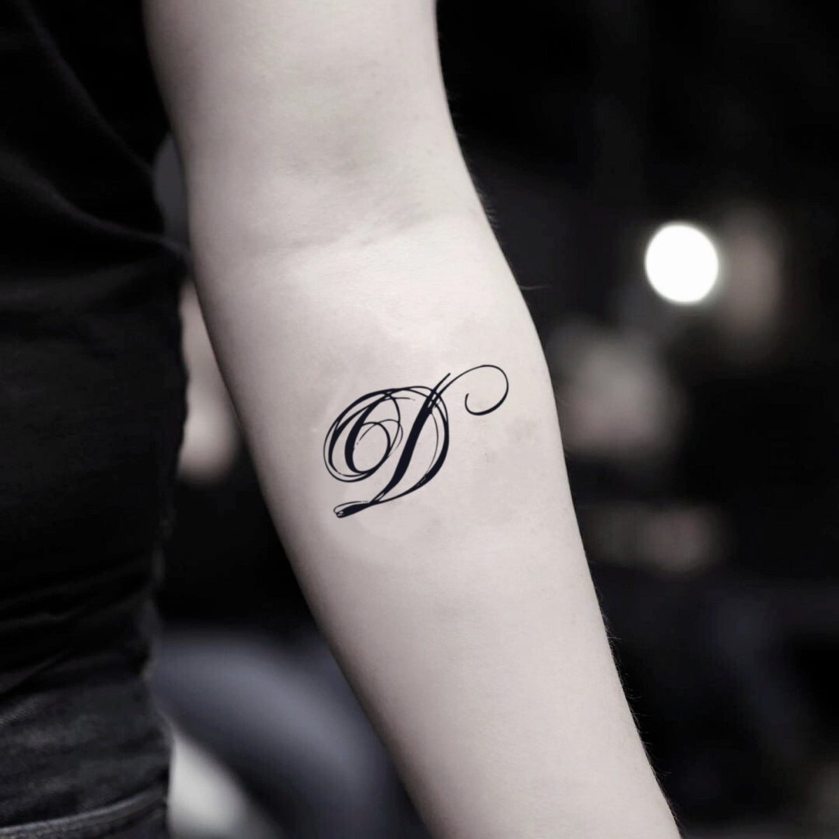 periodista reforma Bloquear Letter D Temporary Tattoo Sticker - OhMyTat