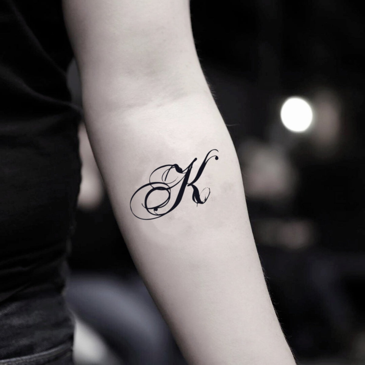 Letter K Temporary Tattoo Sticker - OhMyTat