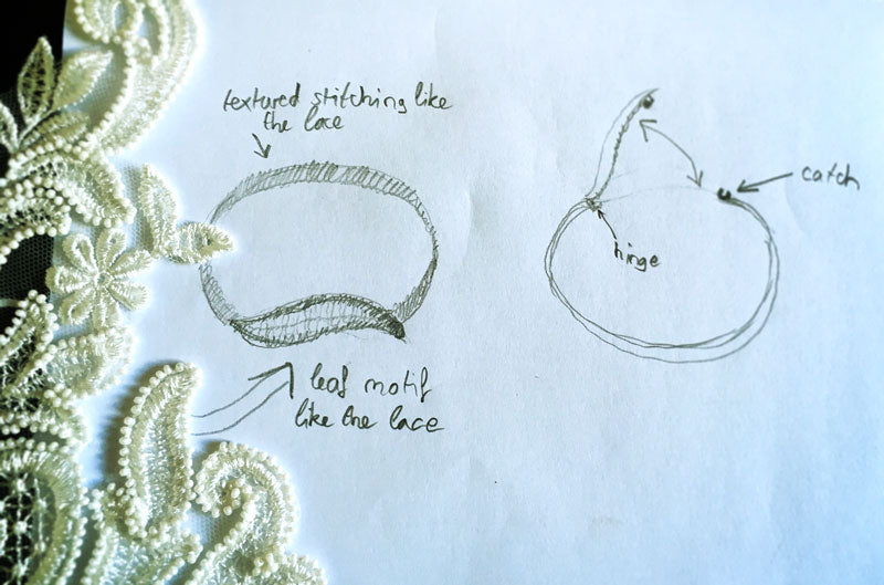 Bespoke Lace Jewellery Sketch