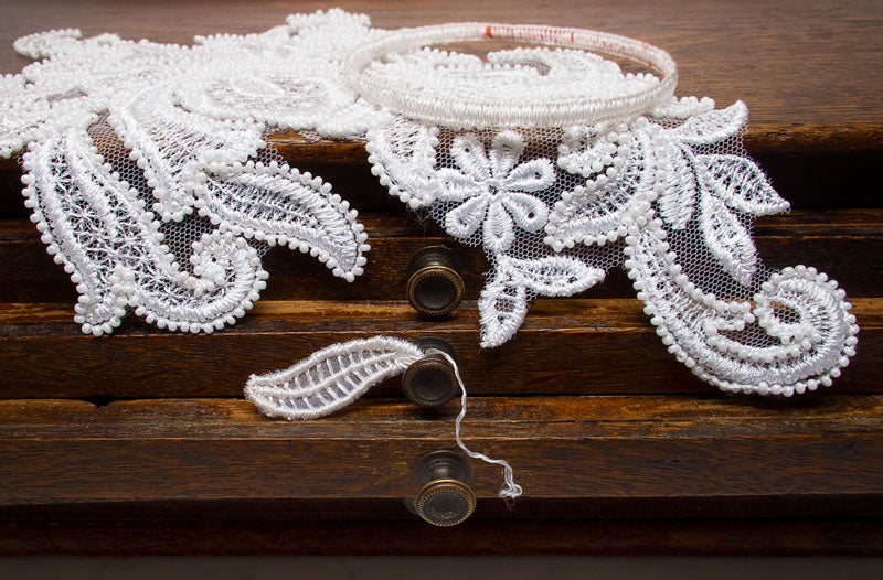 Hand-embroidered wedding lace