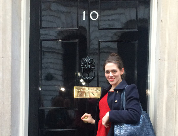 Ruth Mary, designer of silver lace jewellery, visits Number 10 Downing Street