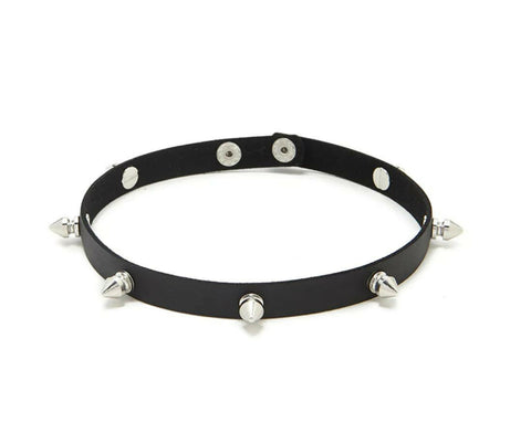 Faux Leather Spike Choker