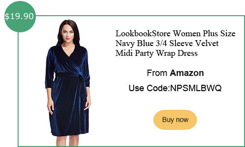 Lookbookstore plus size velvet wrap dress