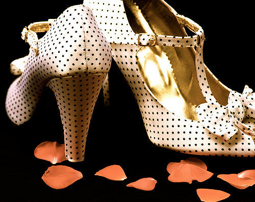 Dotted Heeled Mary Janes