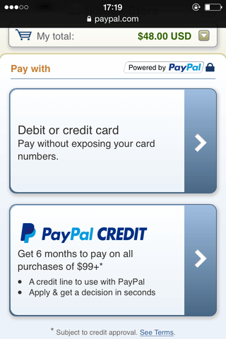 Pay through credit card or paypal