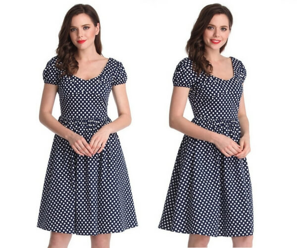 Navy Blue Polka Dot Dress