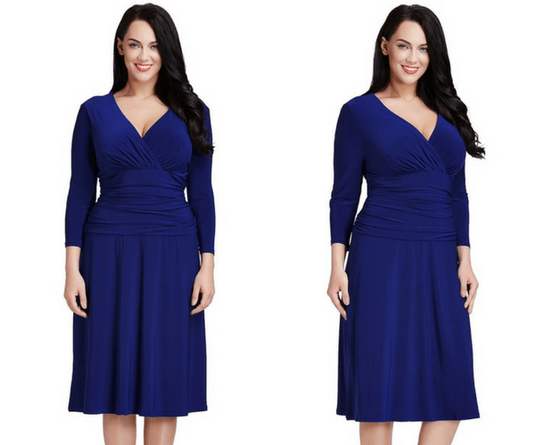 Plus Size Royal Blue Ruched Waist Dress | Lookbook Store