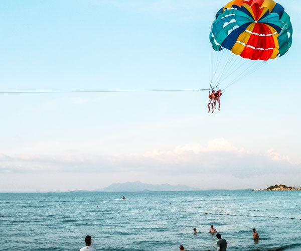 couple parasailing