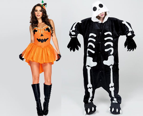 Girls in cute Halloween costumes