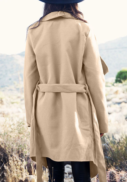 Tan Oversized Shawl-Collar Coat | Lookbook Store