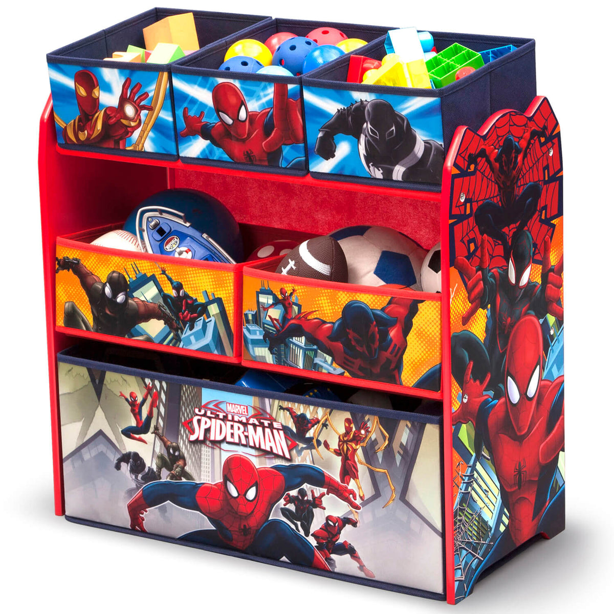 spider man multi bin toy organizer