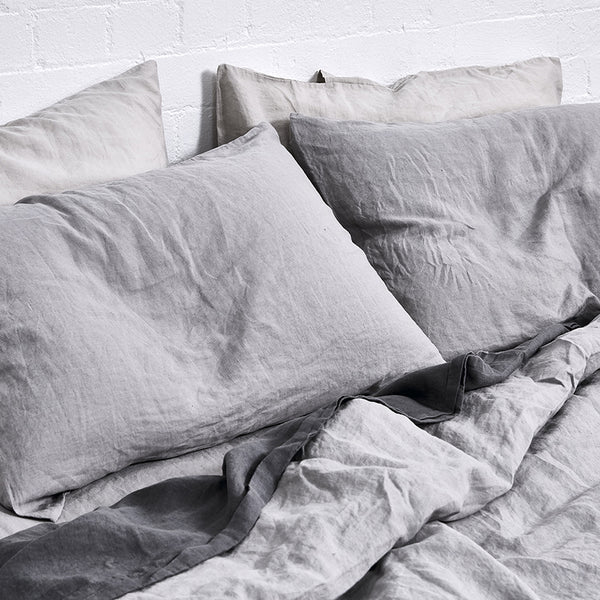 100 Linen Duvet Cover In Cool Grey In Bed Store