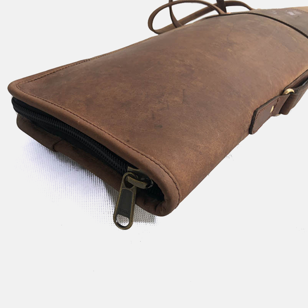 Thick Rigid Leather Scoped Rifle Case Fleece Lined by John Shooter 