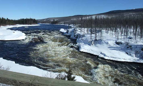 View of open river from the road to Labrador City